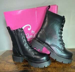 Candie's Black Combat Platform Boots